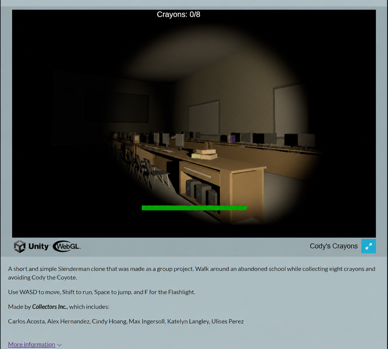 Cody’s Crayons gameplay inside a dark school computer lab
